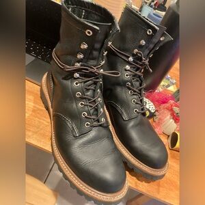 Red Wing Shoes Black Logger Boots #4501